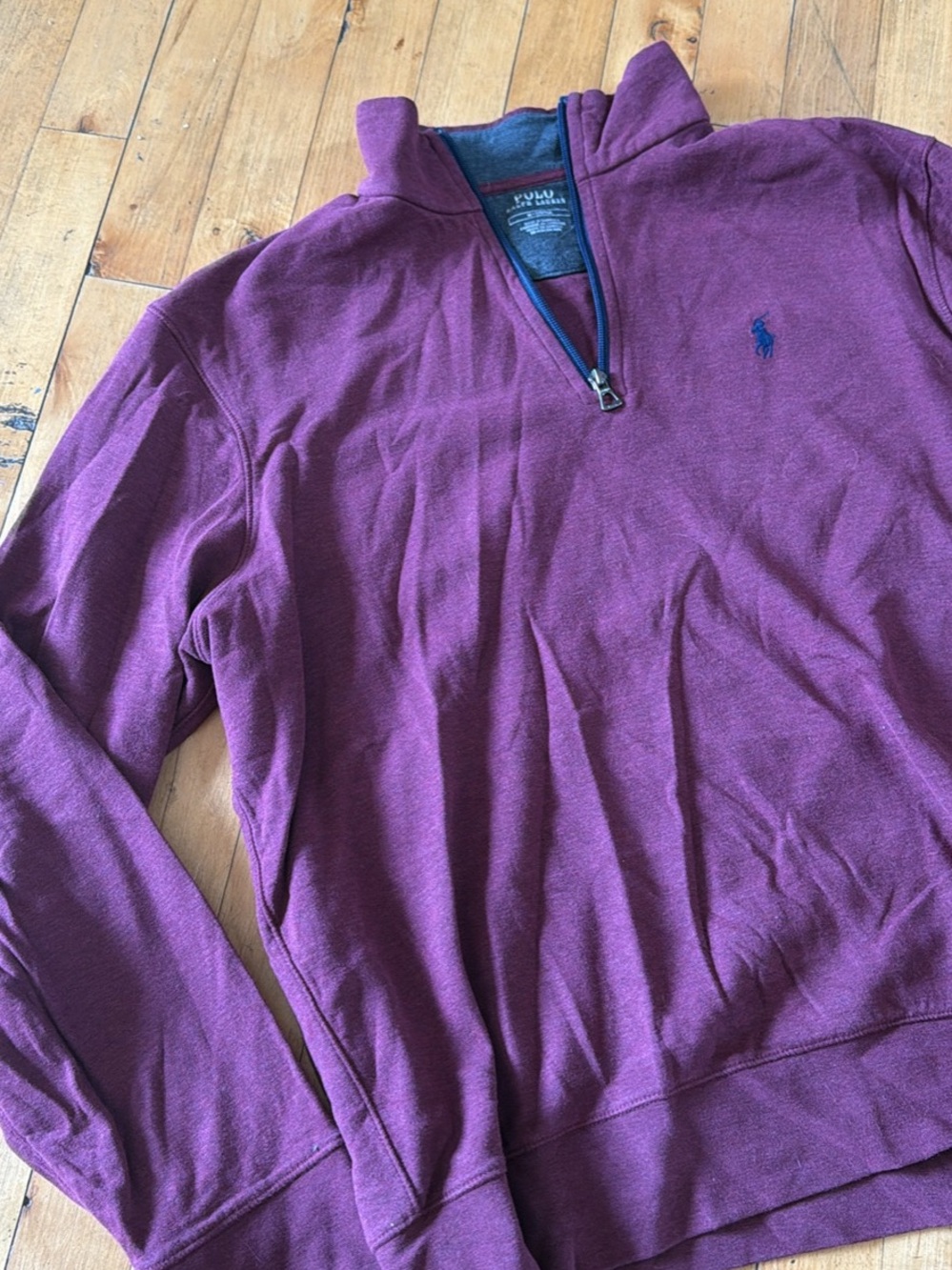 Polo by Ralph Lauren Men's Zip-Neck Sweater in Plum